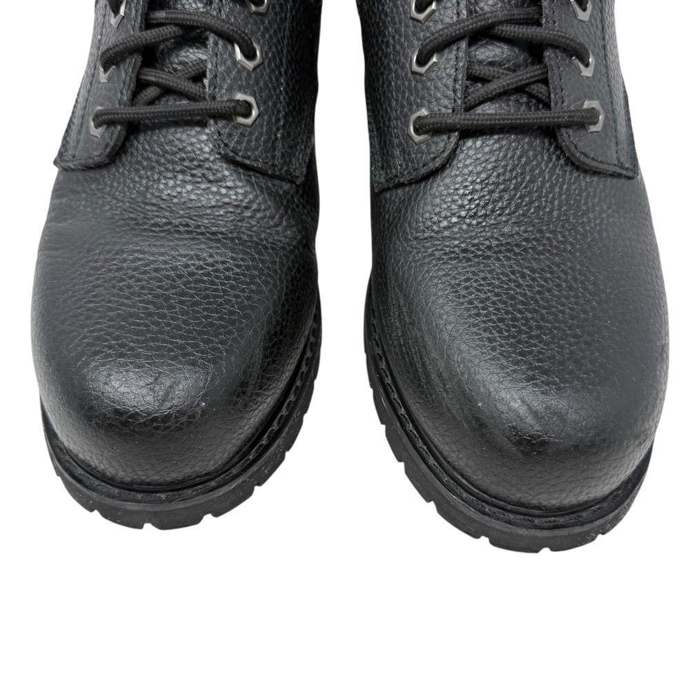 Skechers Black Pebbled Leather Relaxed Fit Slip Resistant Lace Up Shoes Size 11 - Picture 6 of 15